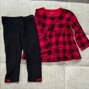 Disney Red and Black Checkered 2pc Set